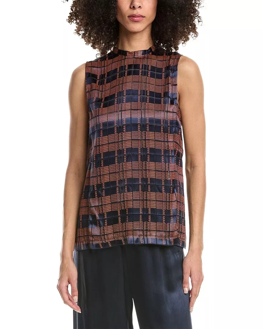 3.1 Phillip Lim Hester Plaid Devore Silk-Blend Shell
