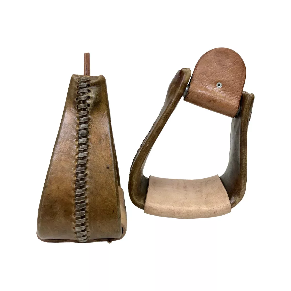 4" Natural Rawhide SlantedRoper Stirrups