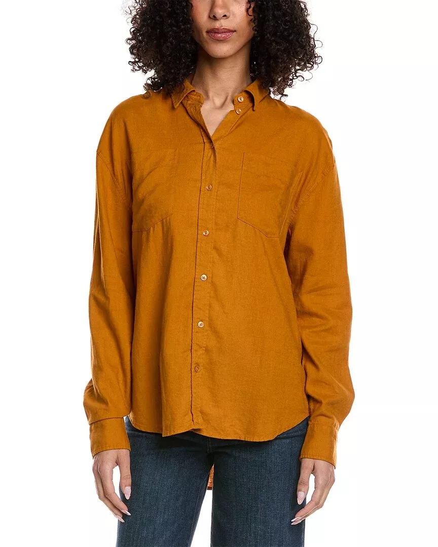 7 For All Mankind Linen-Blend Easy Shirt