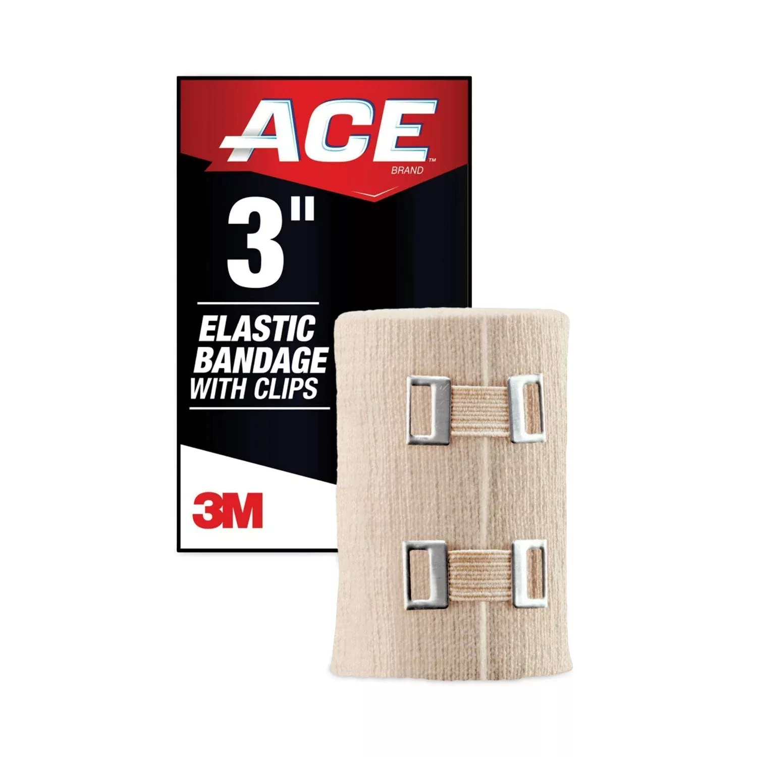 ACE Elastic Bandage With E-Z Clips, 3 Inch Width