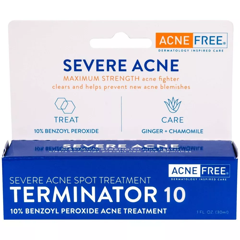 AcneFree Severe Spot Treatment Terminator 10 With 10% Benzoyl Peroxide - 1 Fl Oz