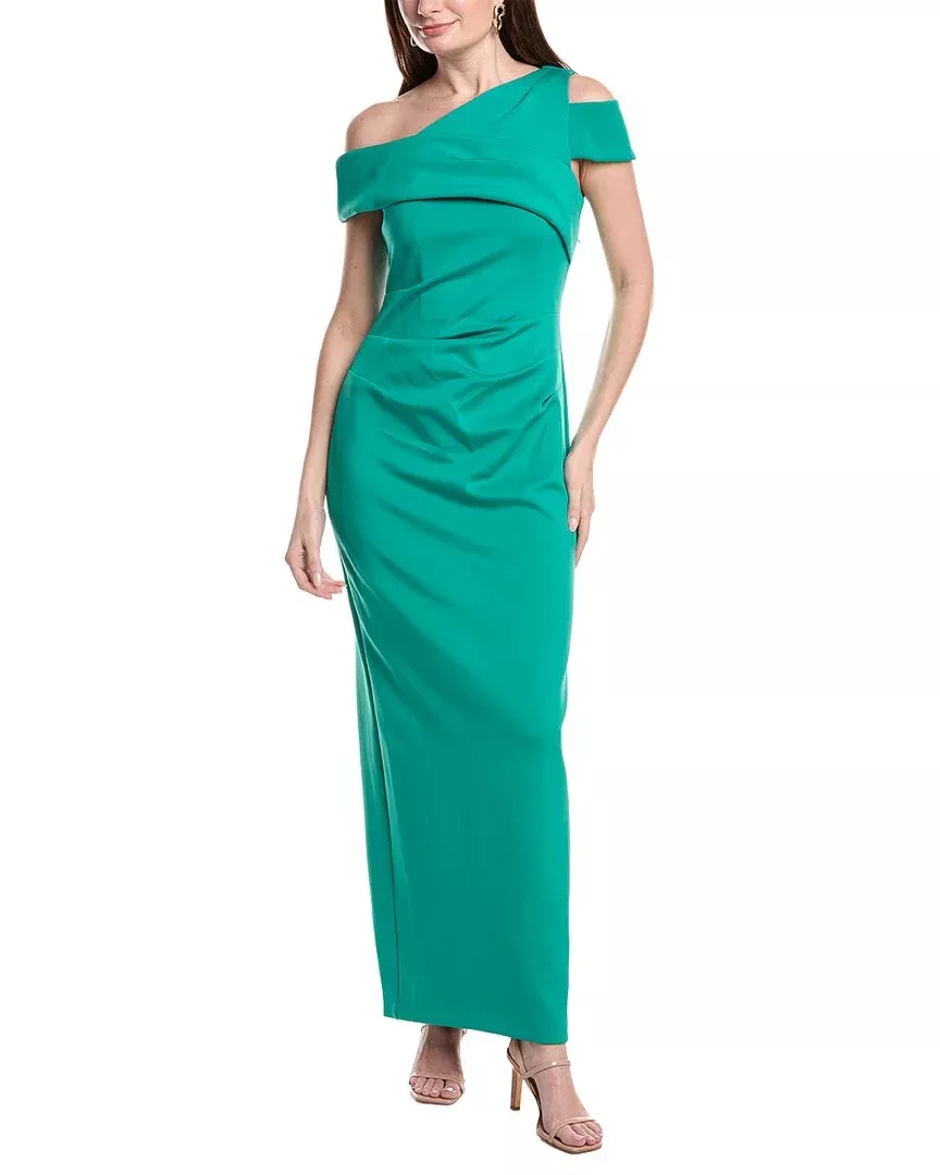 Adrianna Papell Asymmetrical Drape Slim Column Gown