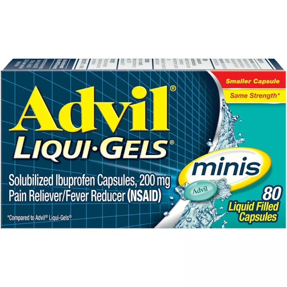 Advil 200 mg Mini Gelcap LQGL, 80 EA