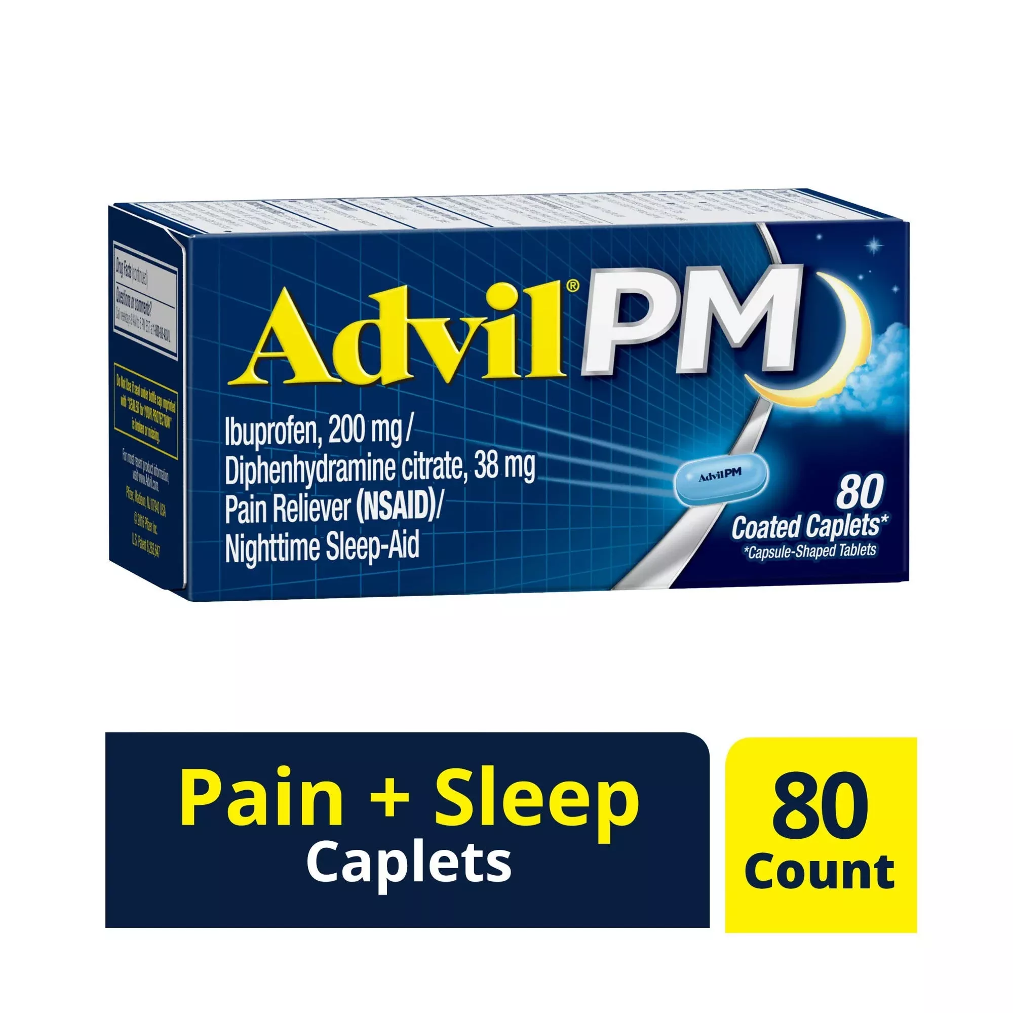 Advil Pm Pain Reliever/Nighttime Sleep Aid, Coated Caplets