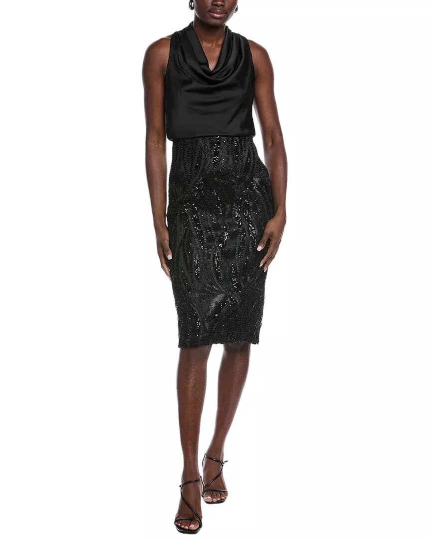 Aidan Mattox Solid Mid Dress