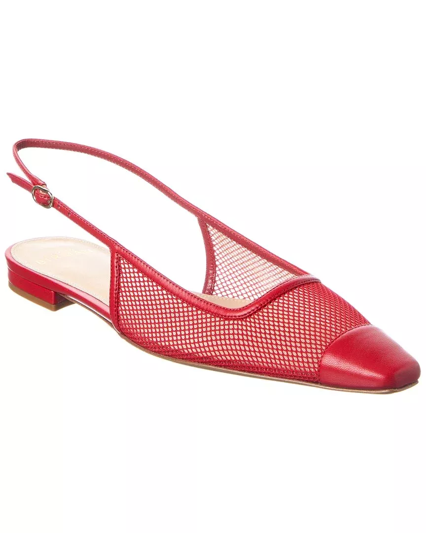 Alexandre Birman Olivia Mesh & Leather Slingback Flat