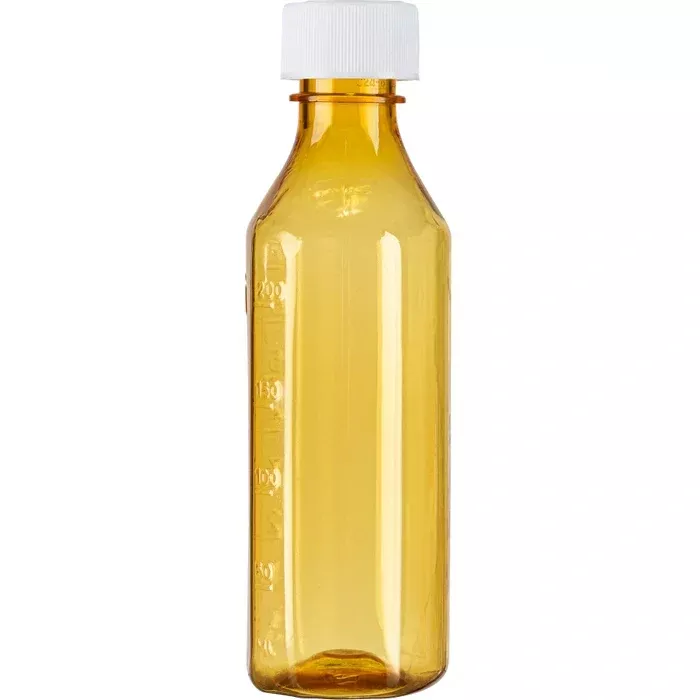 AMBER OVAL COLORSAFE BOTTLE, 4 OZ, WITH CAPS