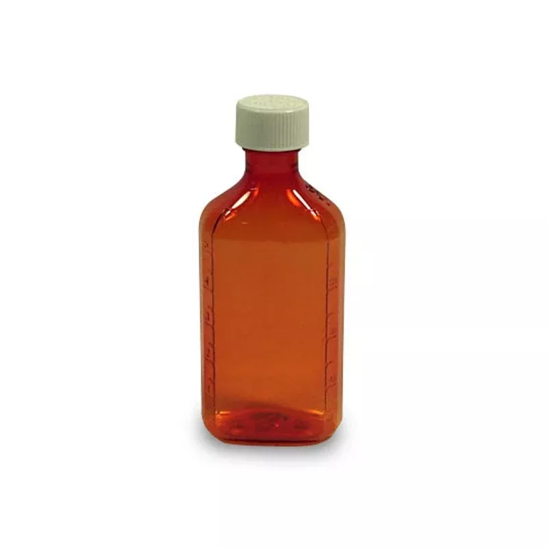 Amber Plastic Oval Bottles, 3 oz (135 Count Case)