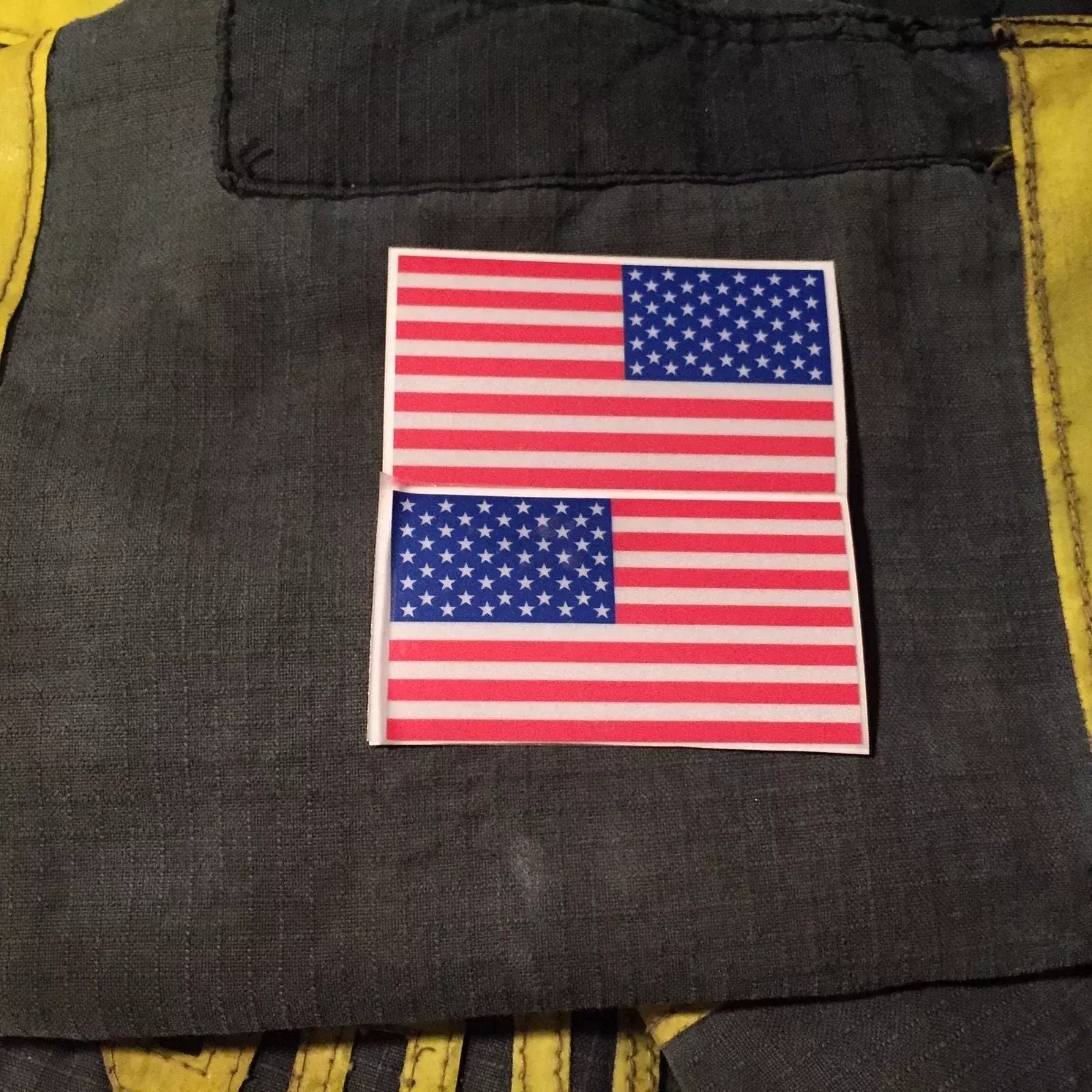 AMERICAN FLAGS MIRRORED REFLECTIVE HELMET DECAL