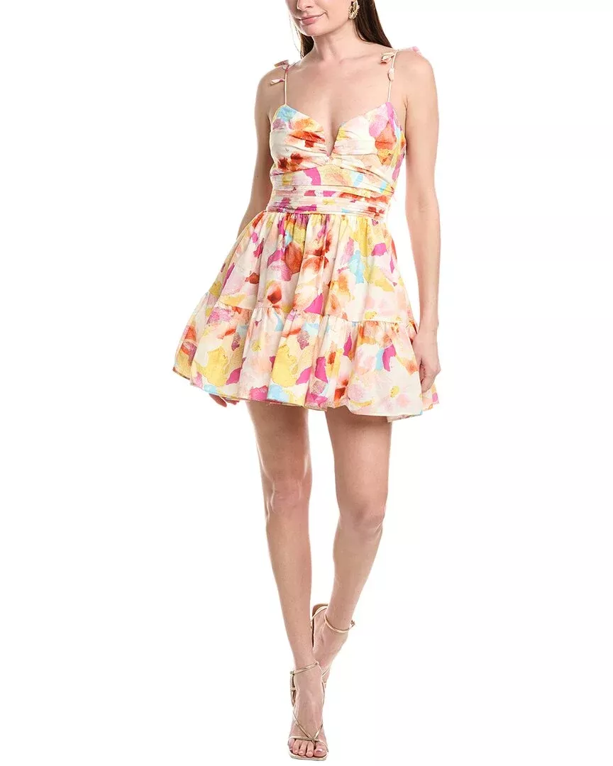 Amur Amelie Silk-Blend Mini Dress