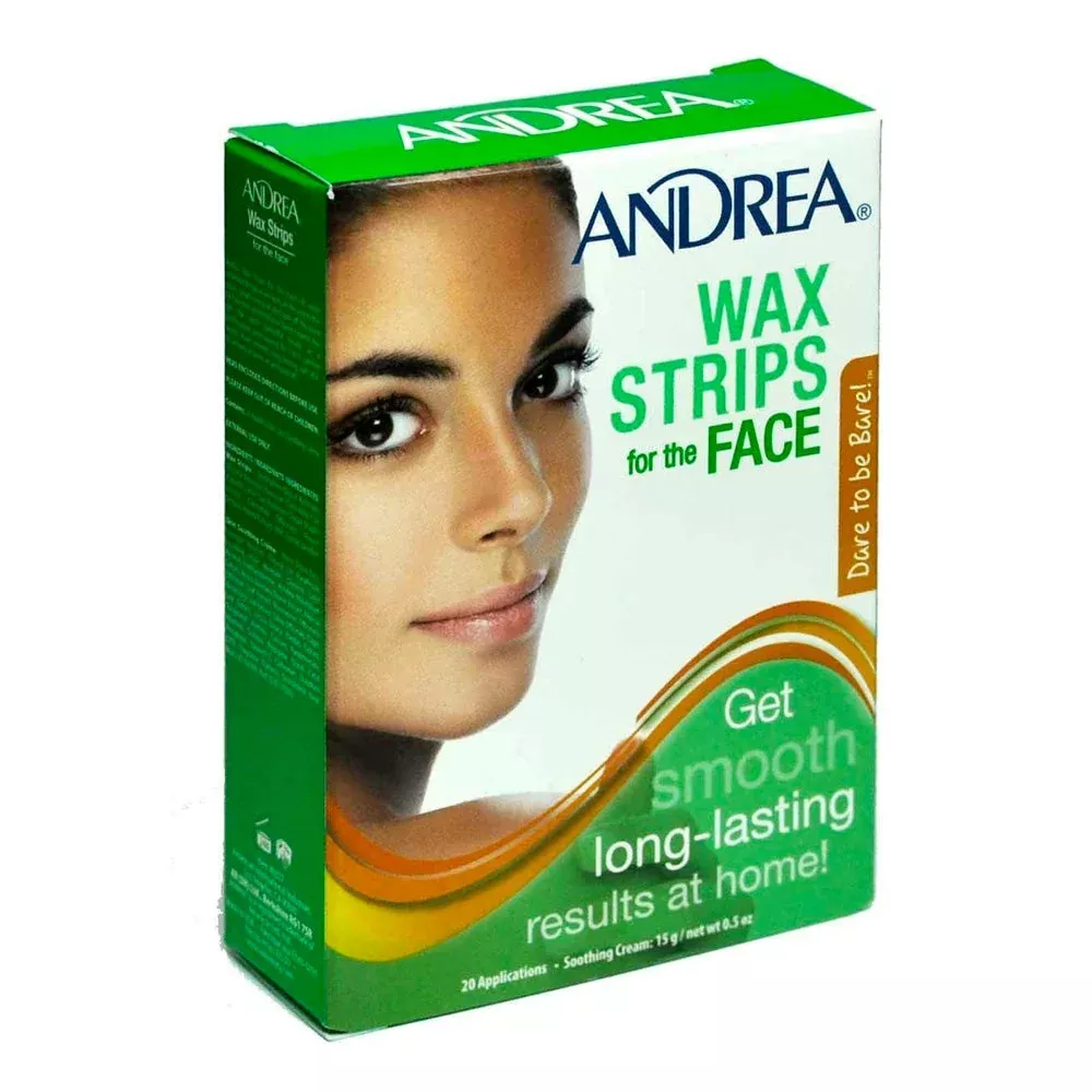 Andrea Tiras De Cera Para La Cara, Wax Strips 20 Cts W/ 0.5 Oz