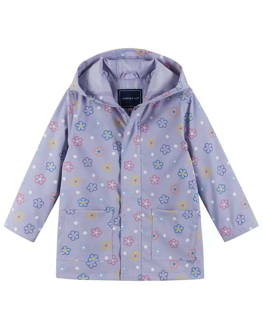 Andy & Evan Light Purple Floral Rain Coat