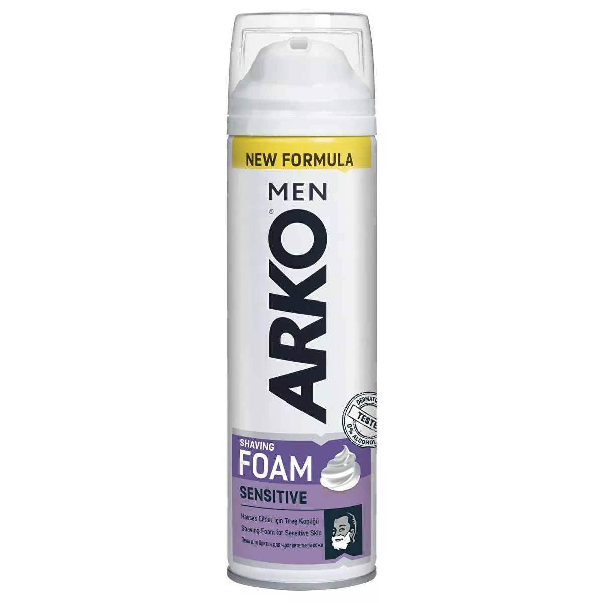 Arko Men Sensitive Shaving Cream for Men with Lavender & Aloe Vera, Dermatologically Tested - 6.76 fl oz
