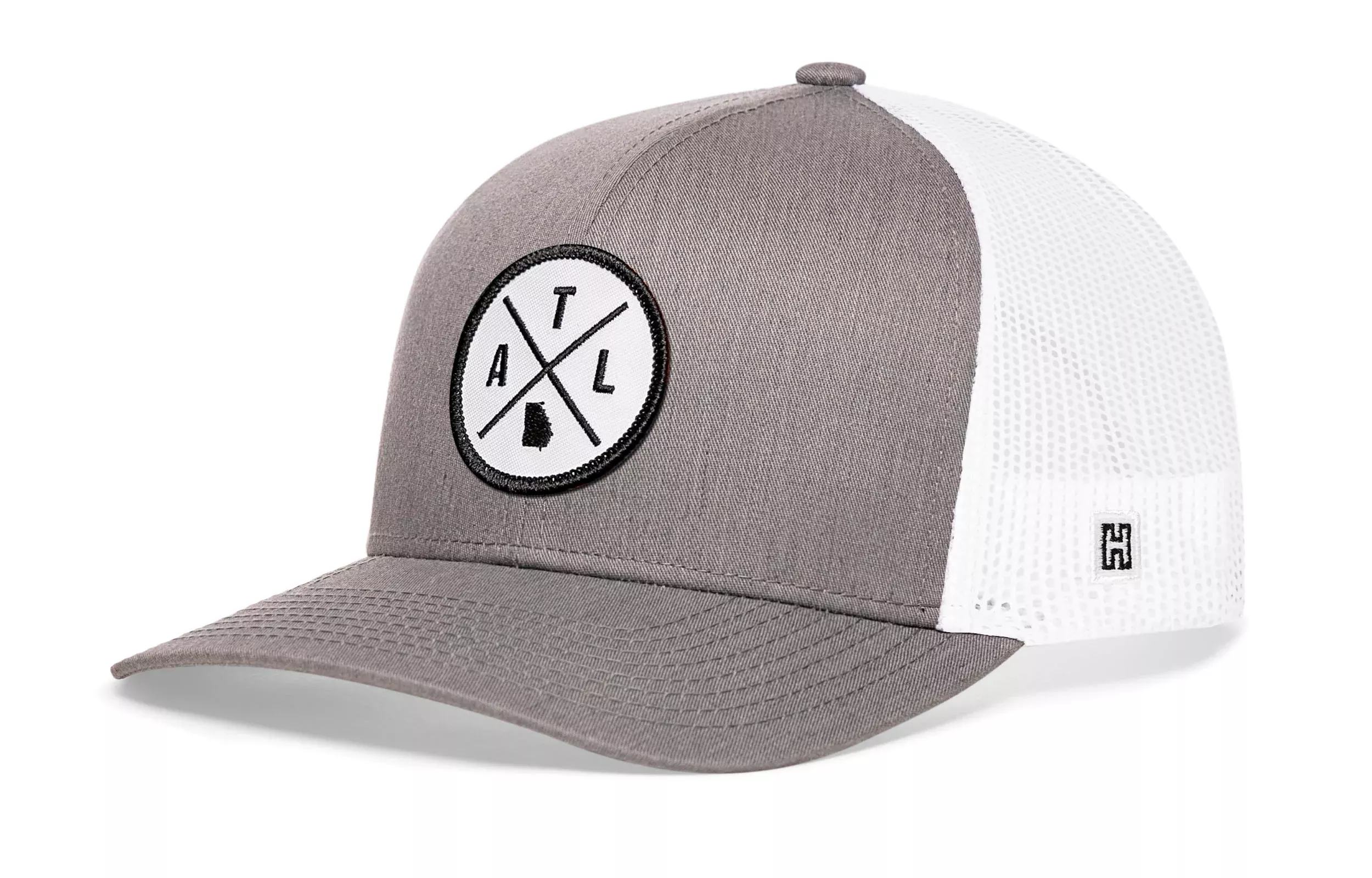 Atlanta Trucker Hat|White Patch ATL X Snapback