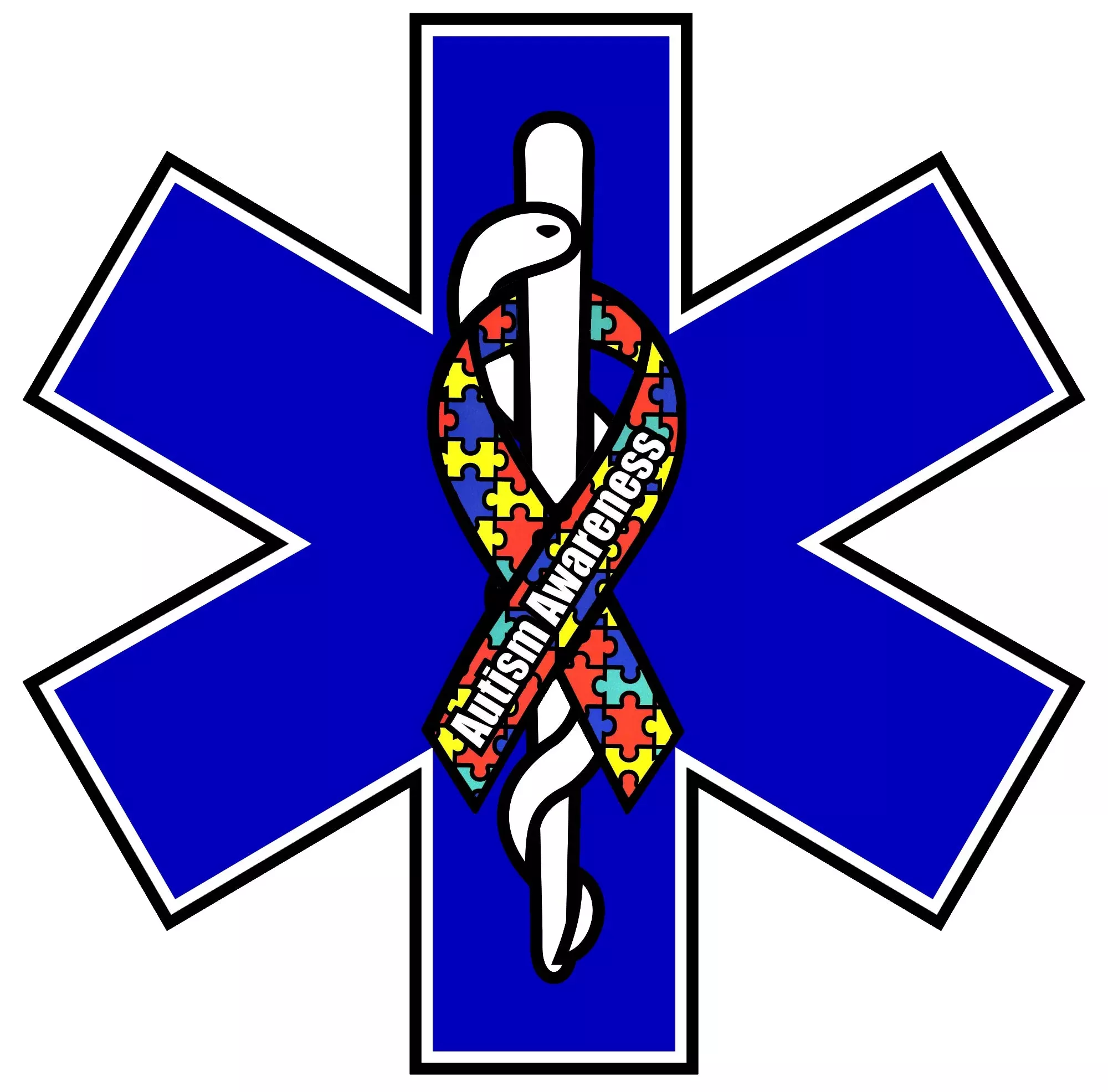 AUTISM AWARENESS STAR OF LIFE WINDOW DECAL