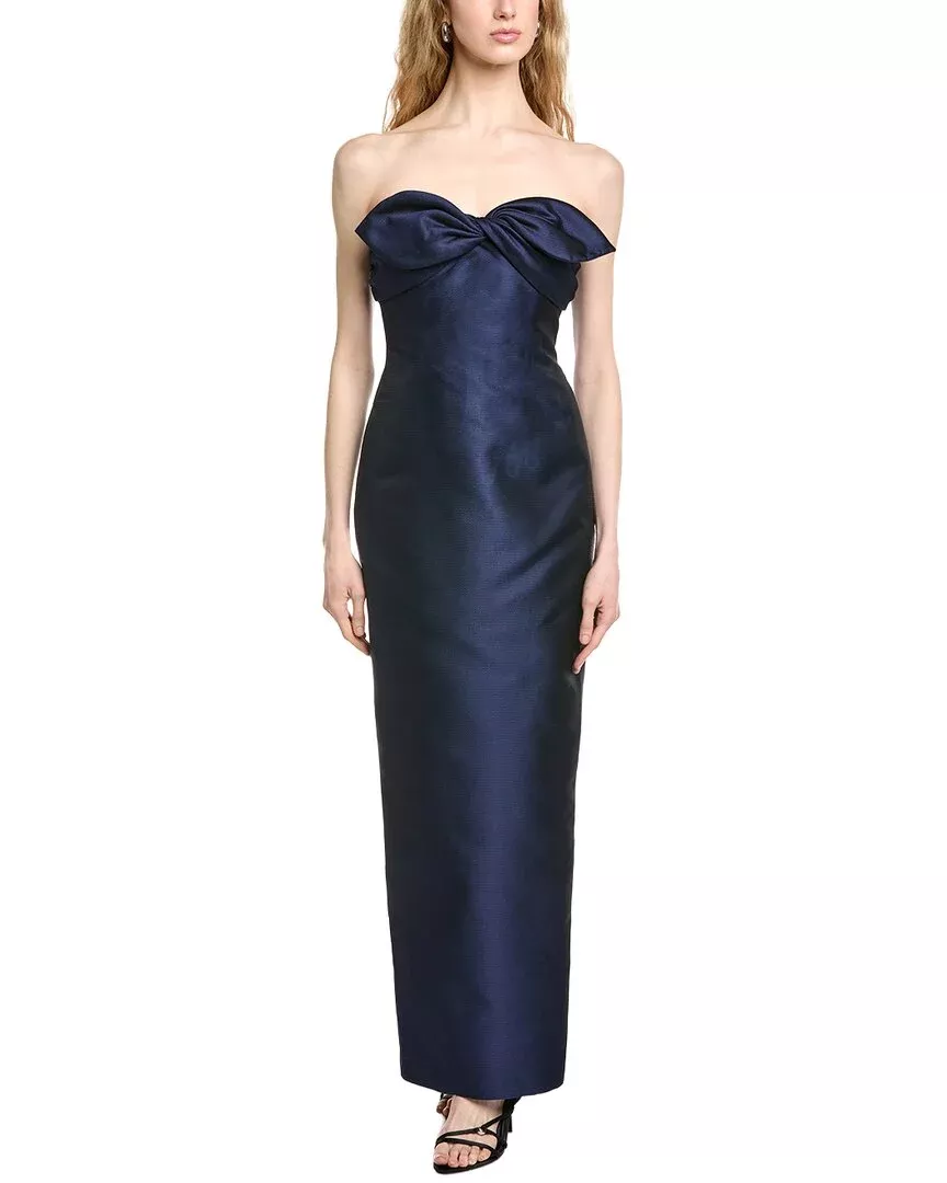 Badgley Mischka Bow Tie Strap Gown