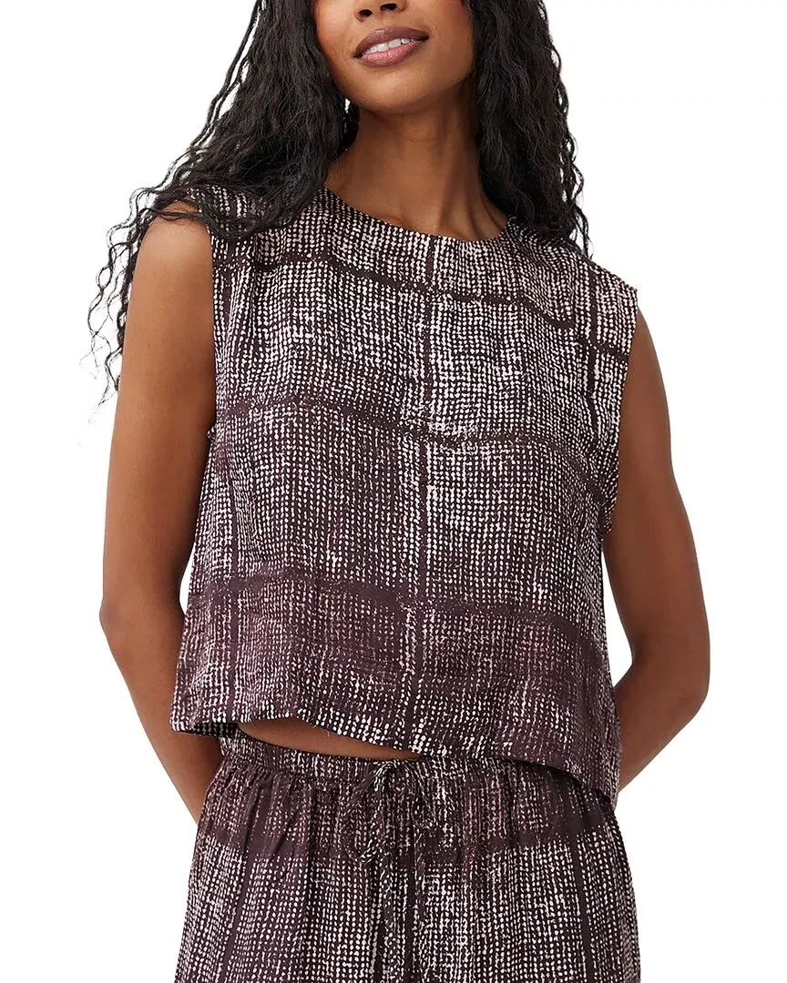Bella Dahl Boxy Button Back Silk-Blend Top
