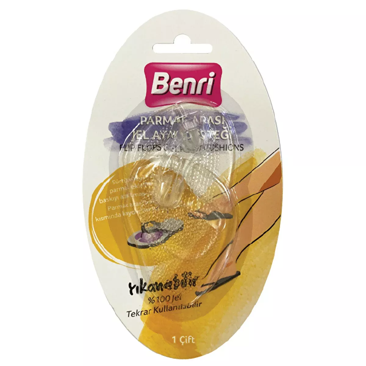 Benri Gel Toe Separator Foot Pads - Comfortable Support | Reusable