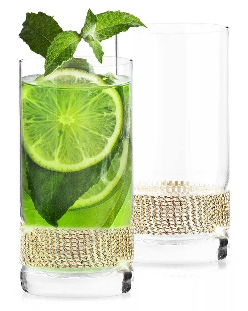 Berkware Set Of 2 Rhinestone Studded Collins Glasses