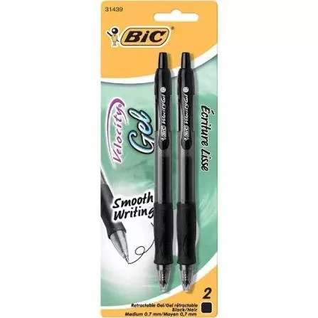 BiC Velocity Black Gel Pen, 6 x 2-Pack