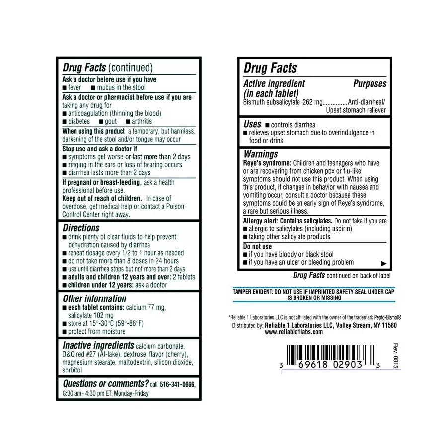 Bismuth Subsal Cw262mg, 30