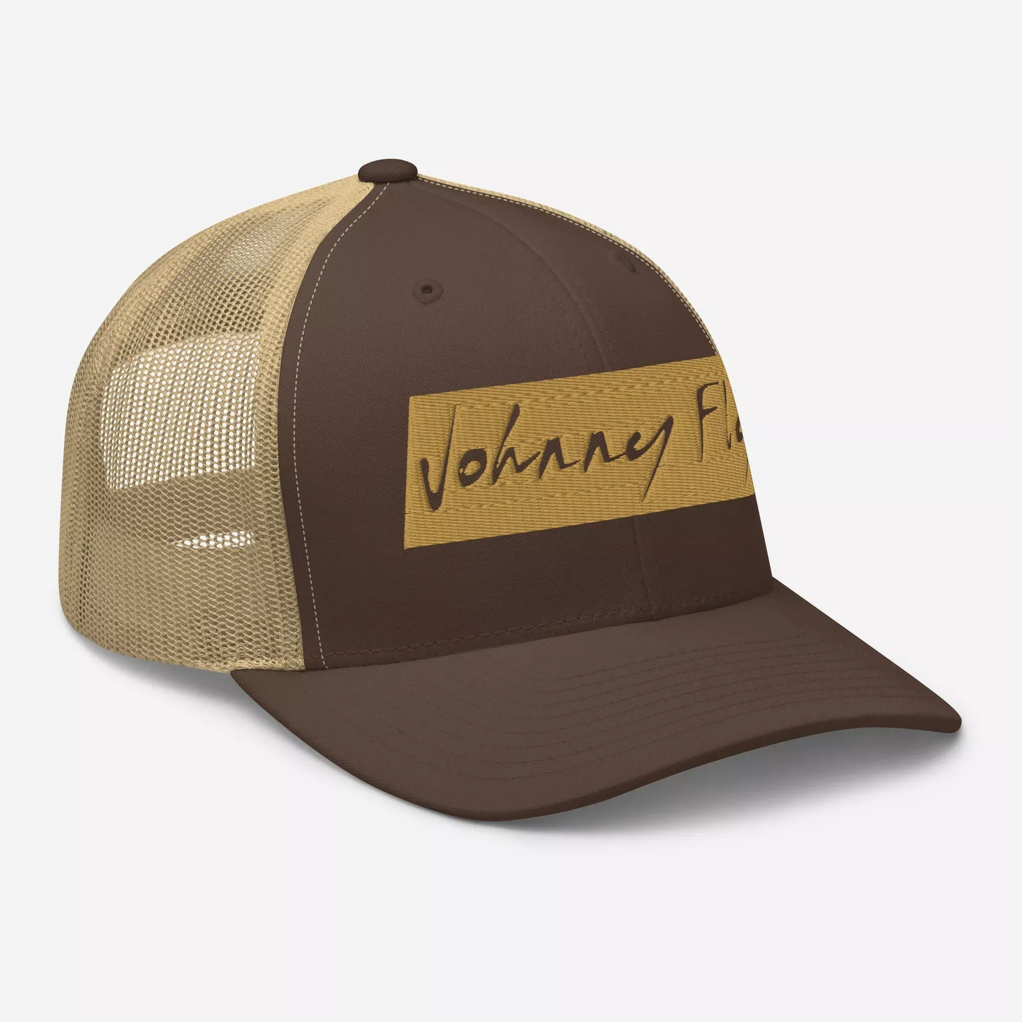 Block Logo Trucker Cap || Sand