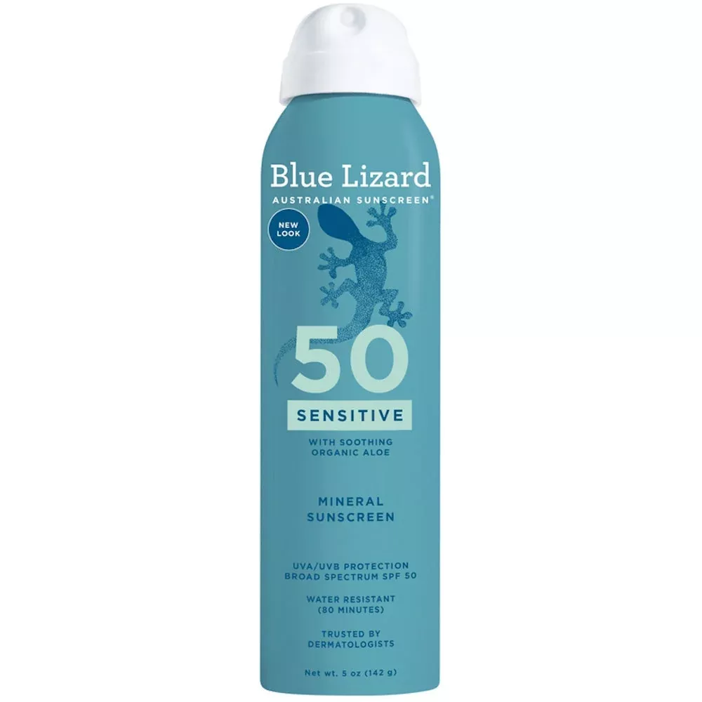 Blue Lizard Mineral Sunscreen Sensitive SPF 50+ Spray, 5 Ounce
