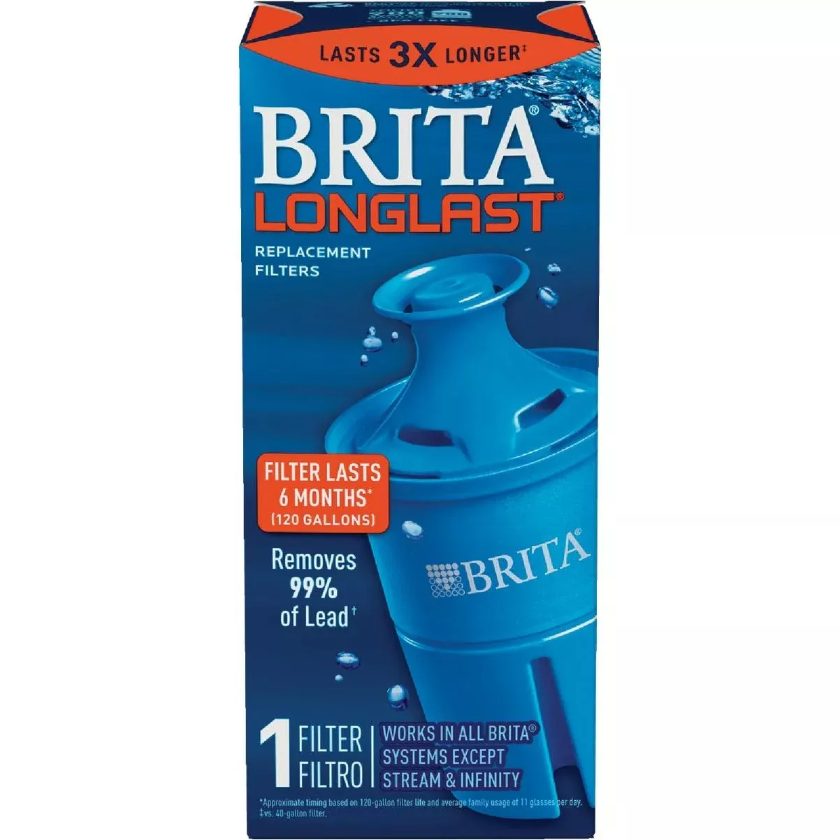 Brita Longlast Pitcher Water Filter Cartridge - 6 Month Replacement