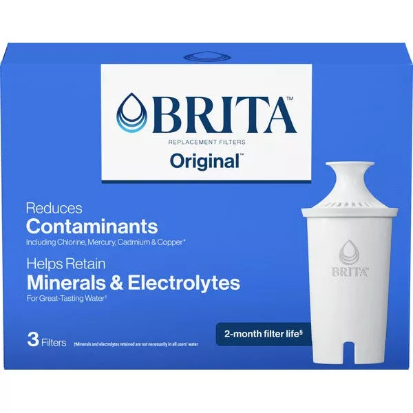Brita Original Advanced Replacement Water Filter Pitcher 3 Pack