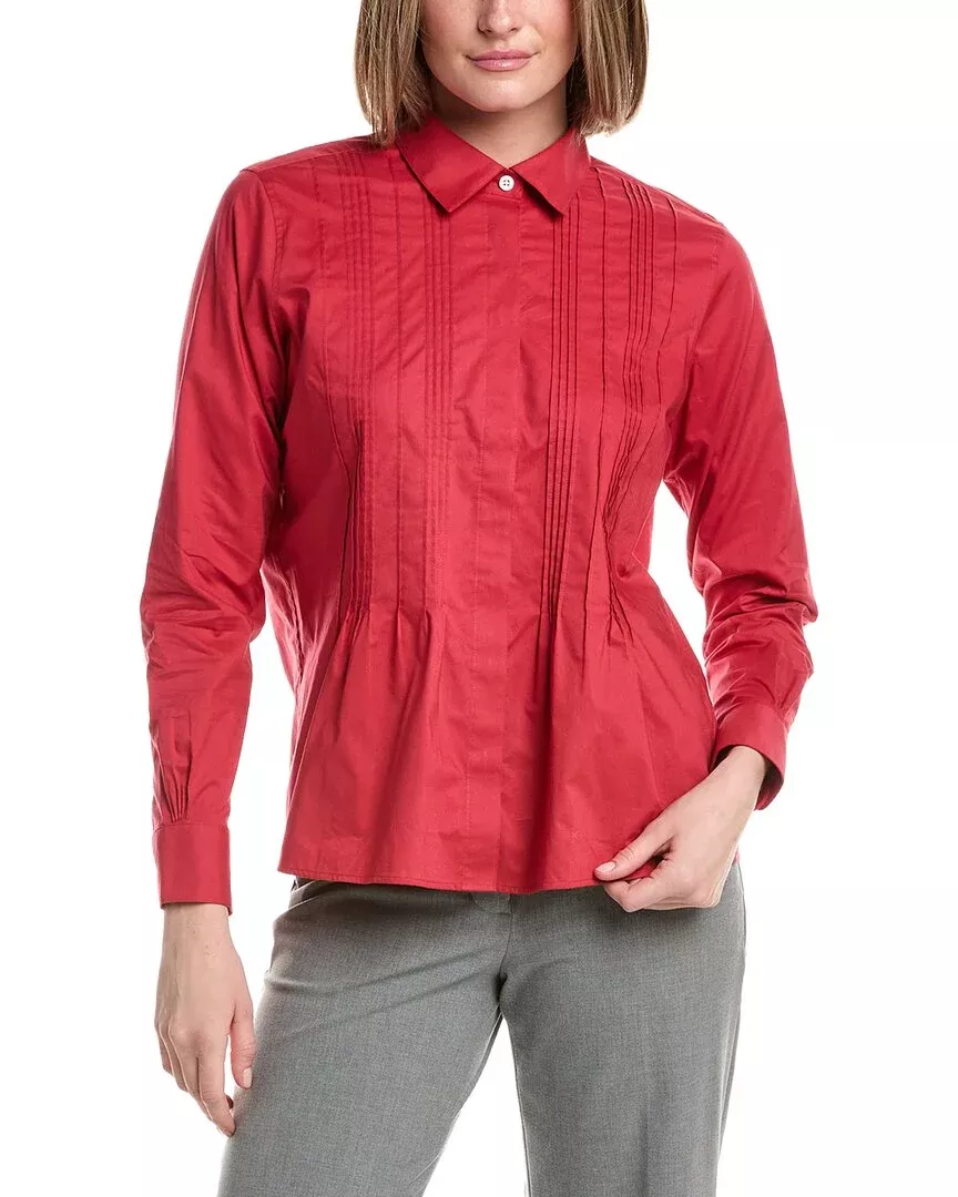 Brooks Brothers Poplin Placket Relaxed Blouse