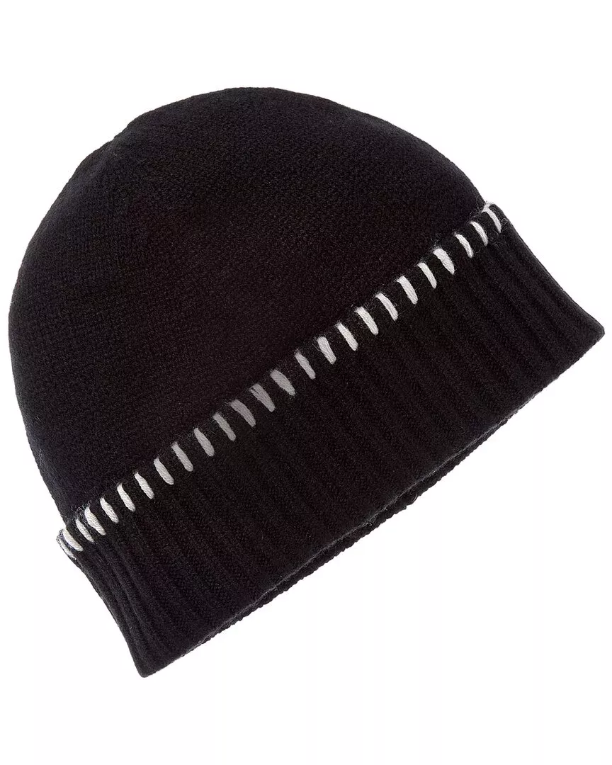Bruno Magli Whipstitch Cuffed Cashmere Hat