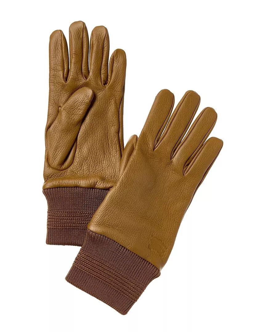 Burberry Rib Cuff Leather Gloves