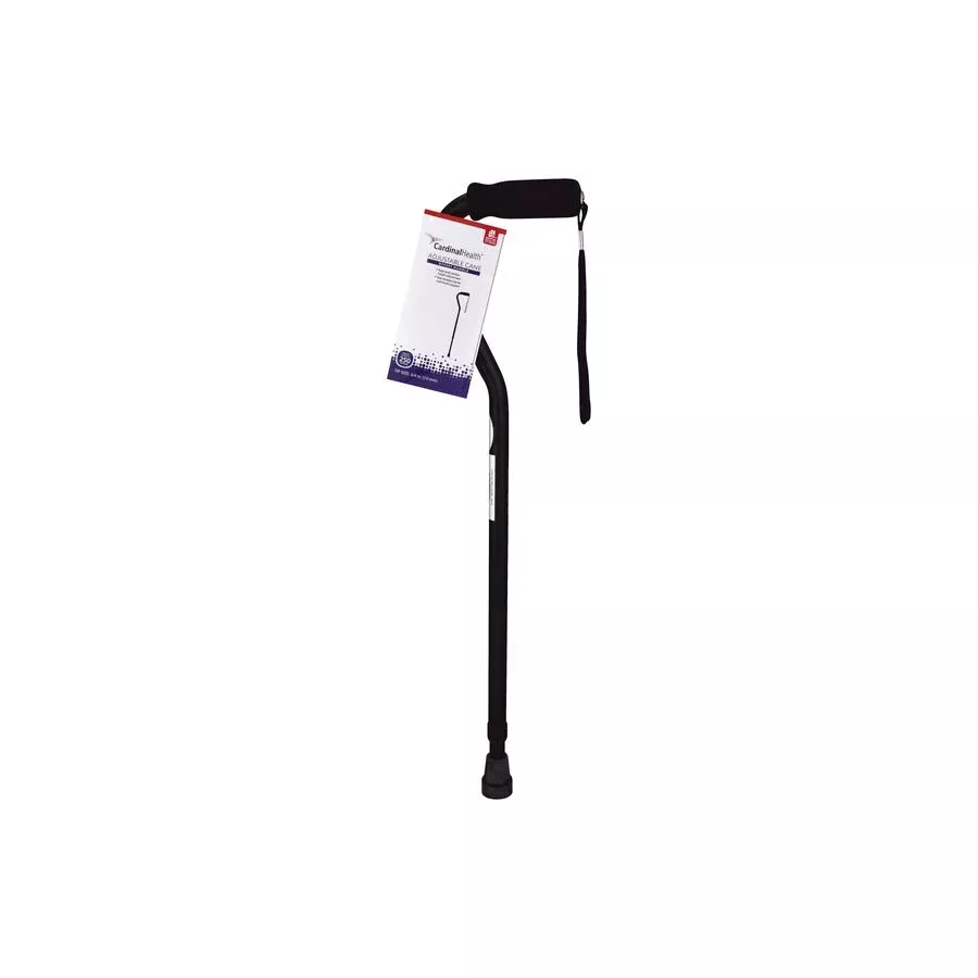 Cardinal Health, Cane, Adjustable, Offset Handle, Black