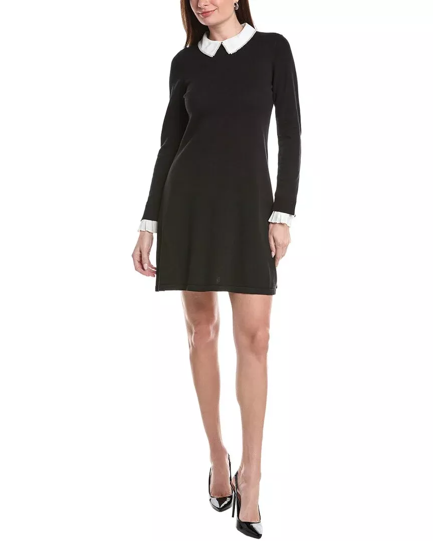 Cece Pearl Collar Sweaterdress
