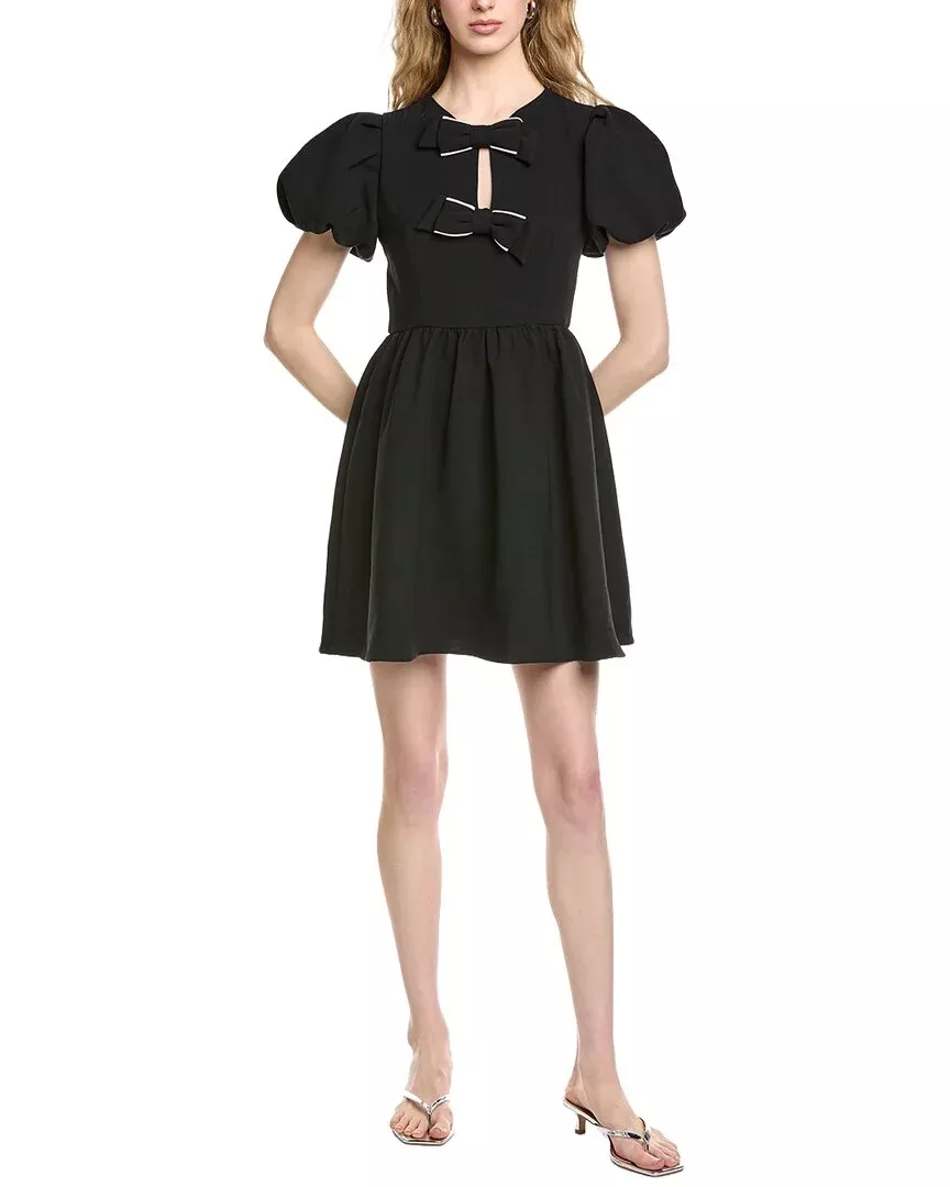 Cece Puff Sleeve Bow A-Line Dress