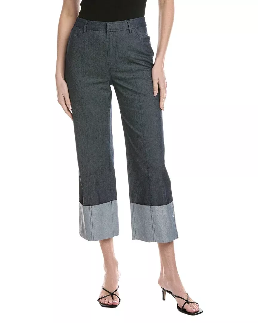 Cece Wide Cuff Straight Leg Denim Pant