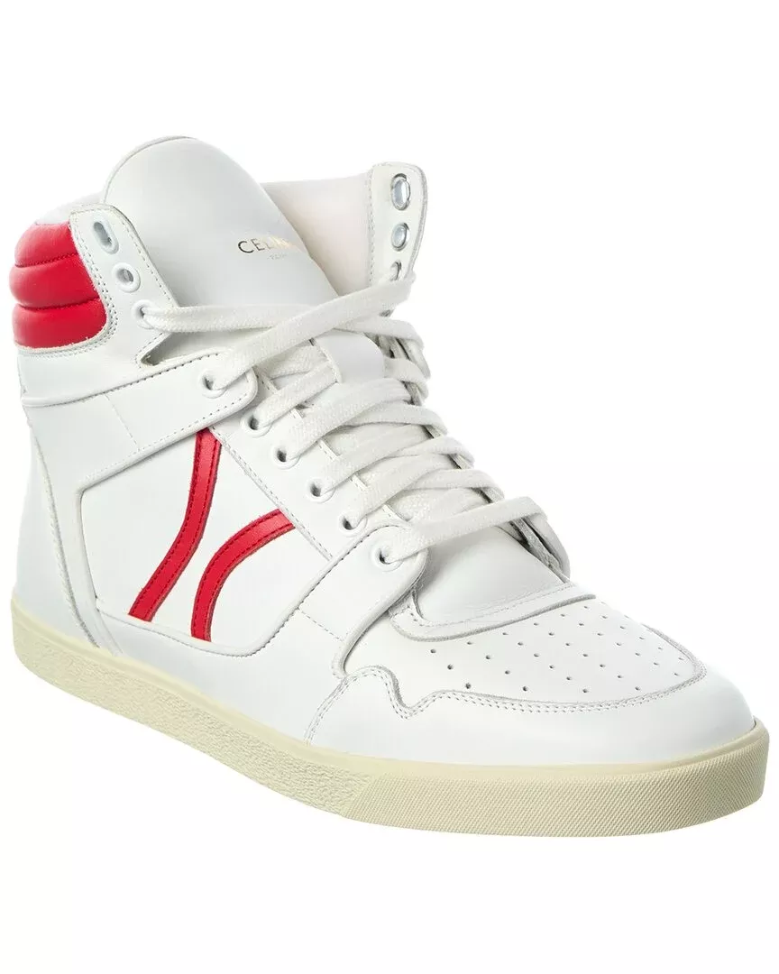 Celine Break Mid Lace-Up Leather Sneaker