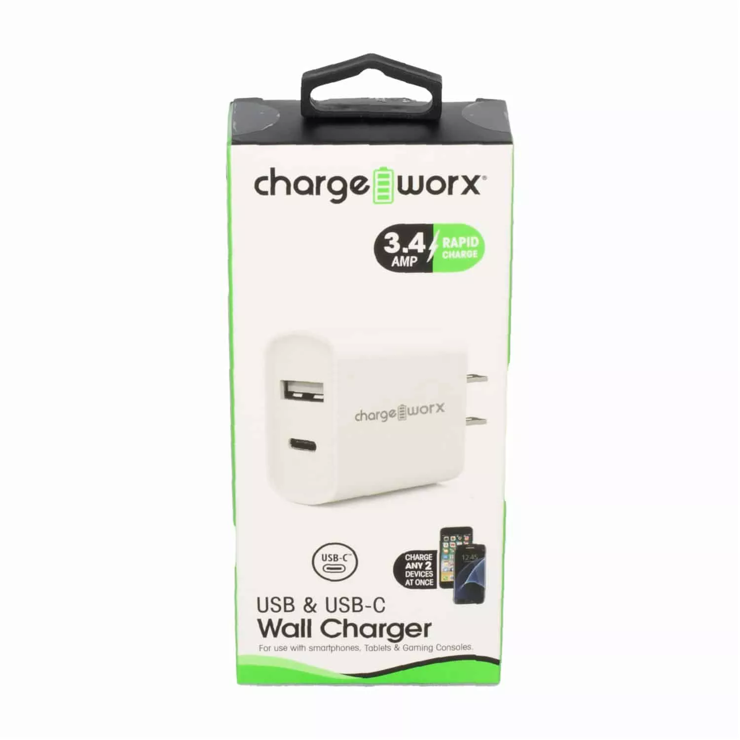 ChargeWorx Dual USB Wall Charger – White