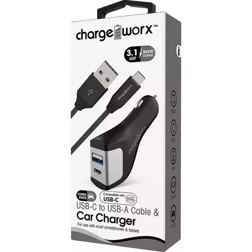 Chargeworx Usb A Usb -C Car Chrgr