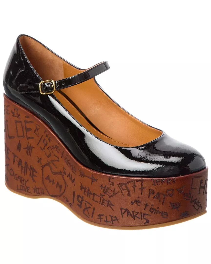 Chloé Maxime Leather Wedge Pump
