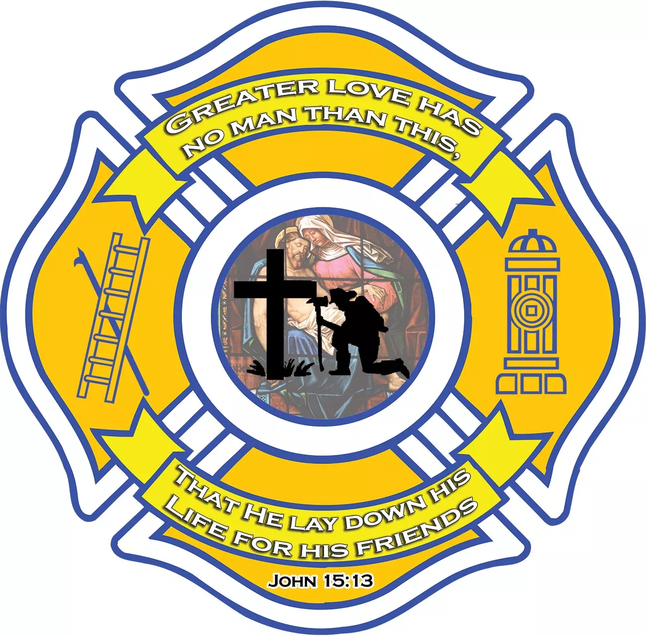 CHRISTIAN FIREFIGHTER WINDOW DECAL