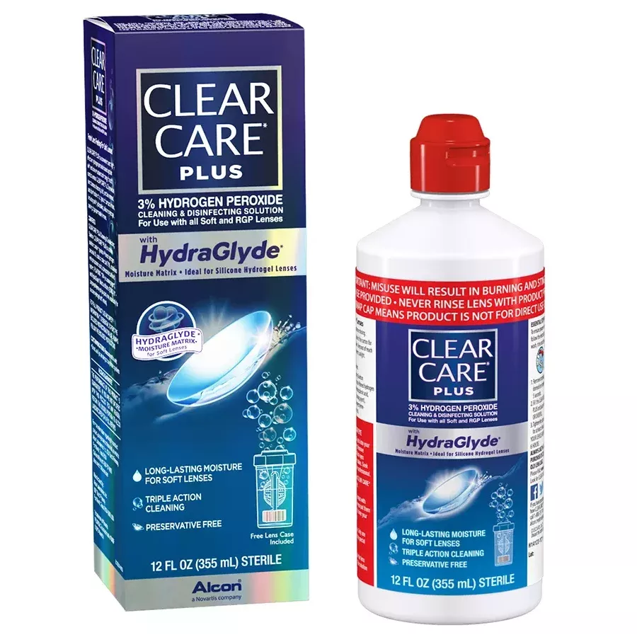 Clear Care Plus with HydraGlyde Soft Contact Lens Cleaning & Disinfecting Solution, 12 oz