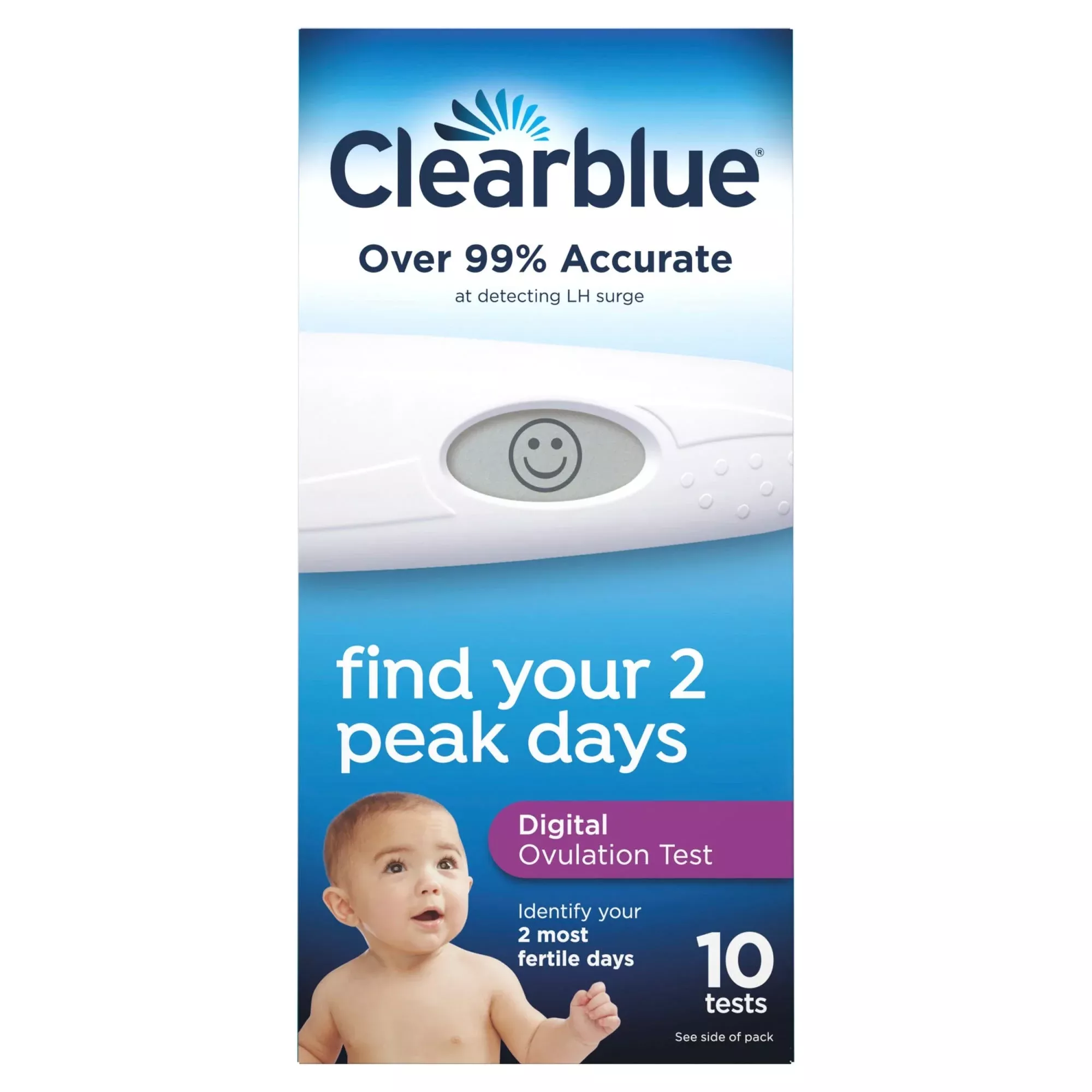Clearblue Digital Ovulation Test, 1 Month Supply, 10 Tests