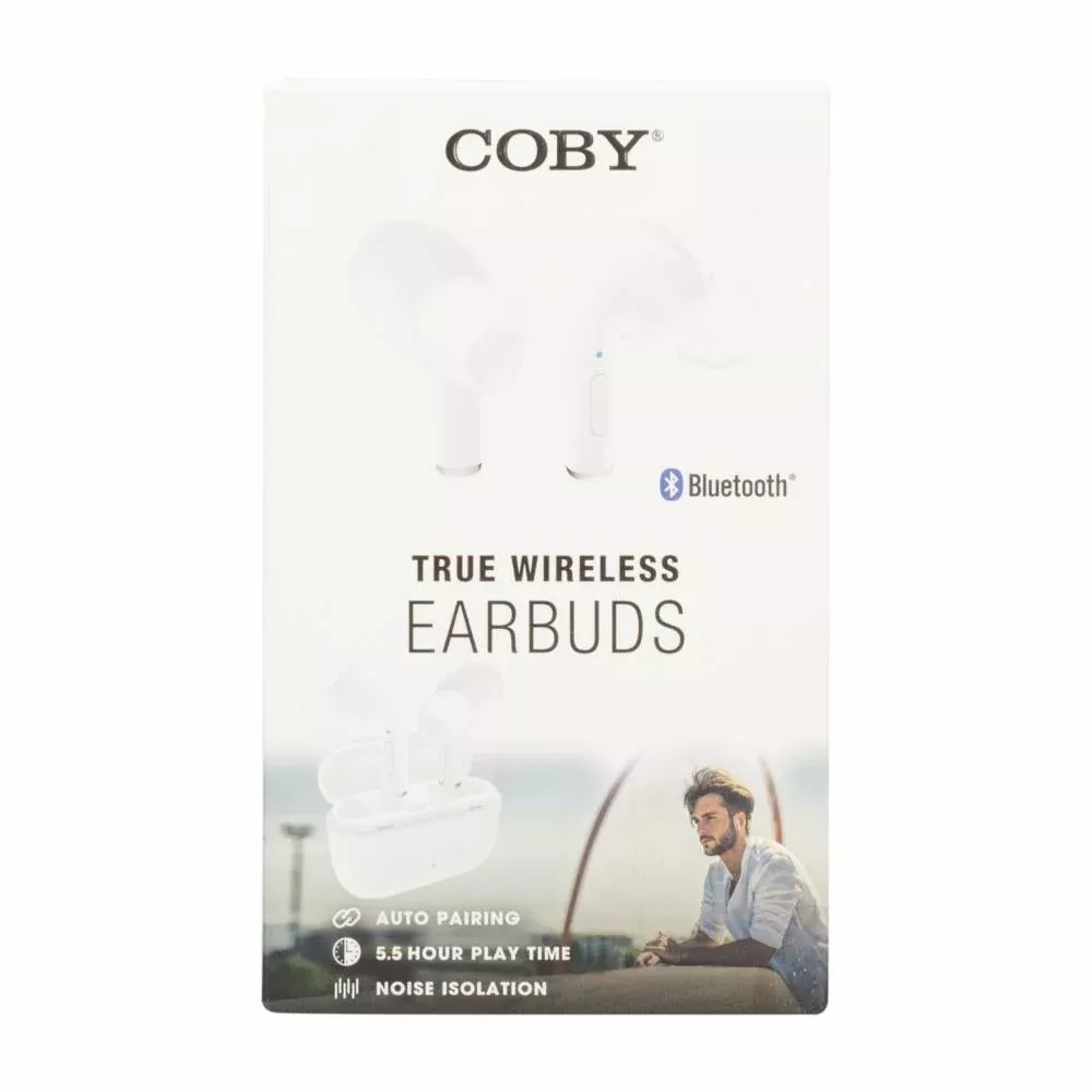 Coby 516 True Wireless Earbuds – Model COBY-CETW516WHT (White)