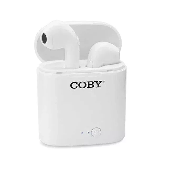 Coby Electronics True Wireless Earbuds - White