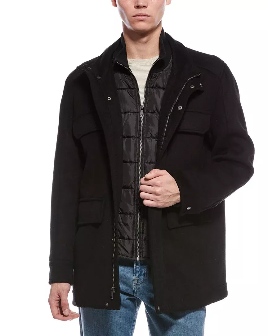 Cole Haan Multipockets Wool-Blend Field Coat