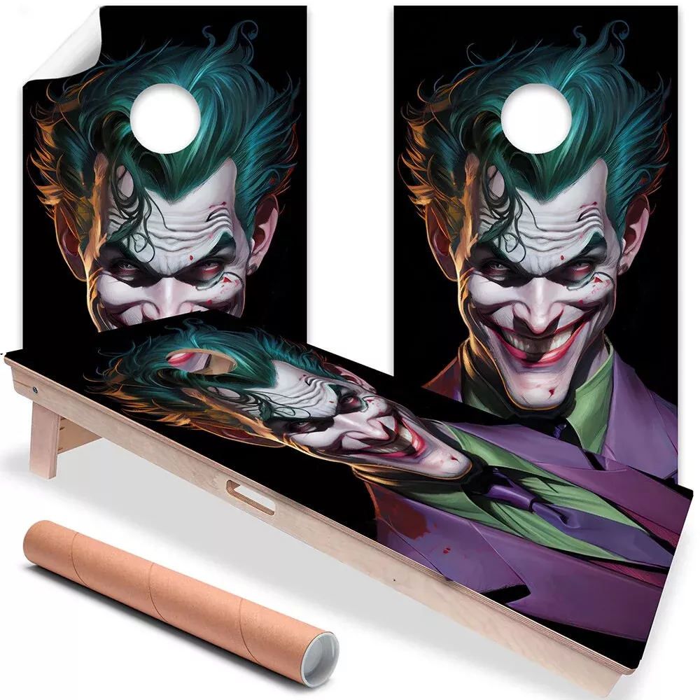 Cool Evil Clown - Cornhole Board Wrap - Set of 2