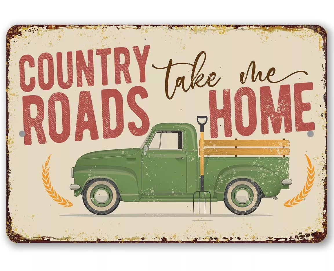 Country Roads - Metal Sign