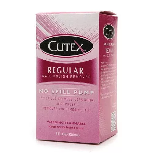 Cutex Nail Polish Remover No Spill Pump, Regular, 8 Oz
