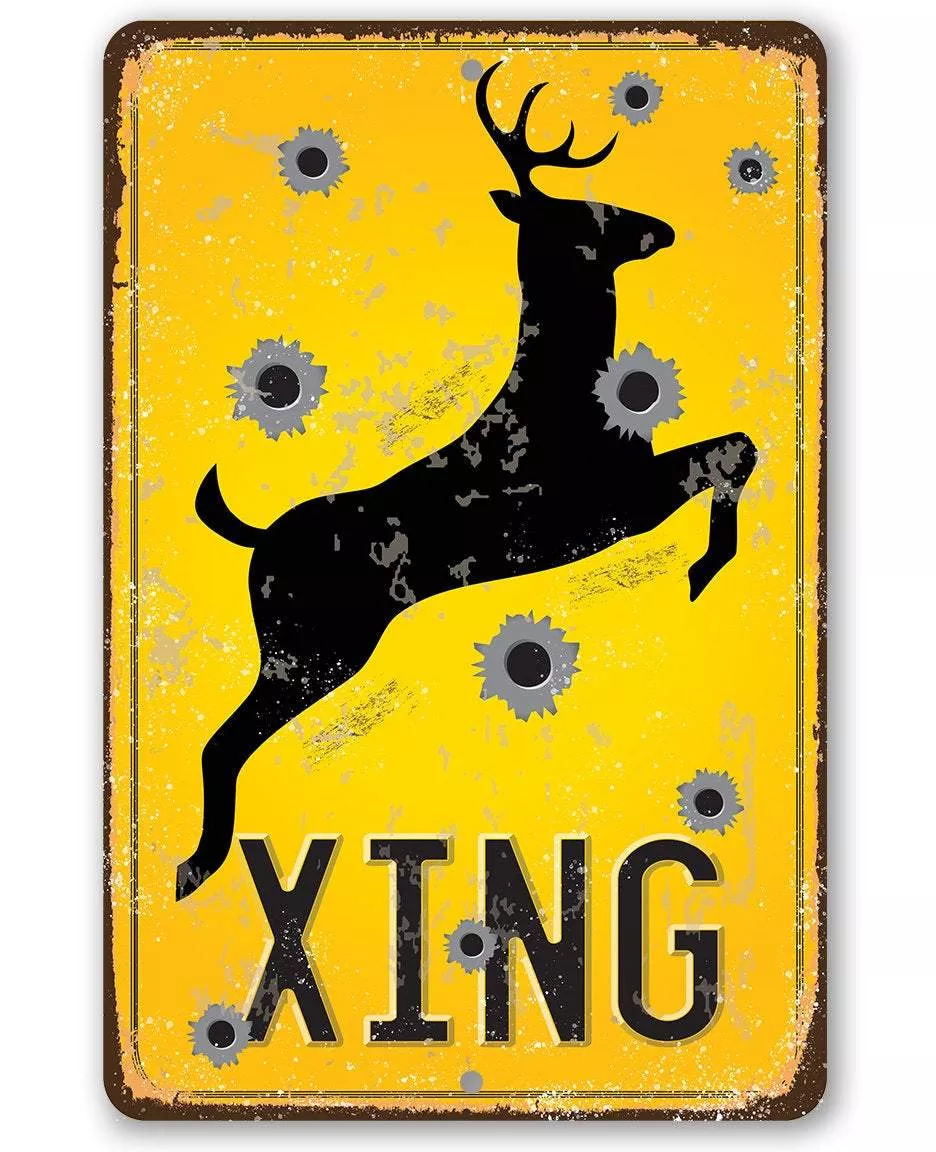 Deer Xing - Metal Sign